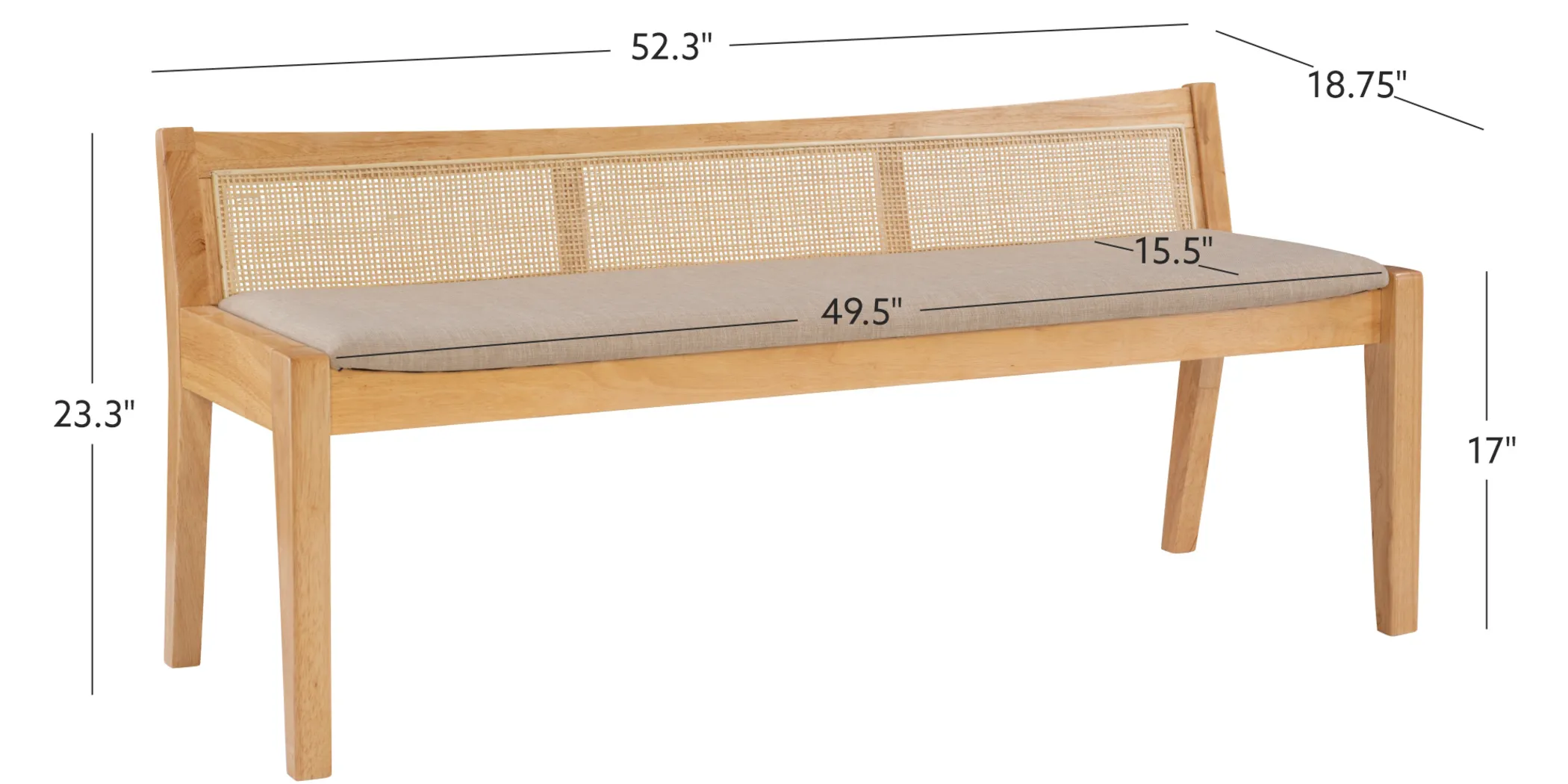 Nantes Natural Bench - Image 14