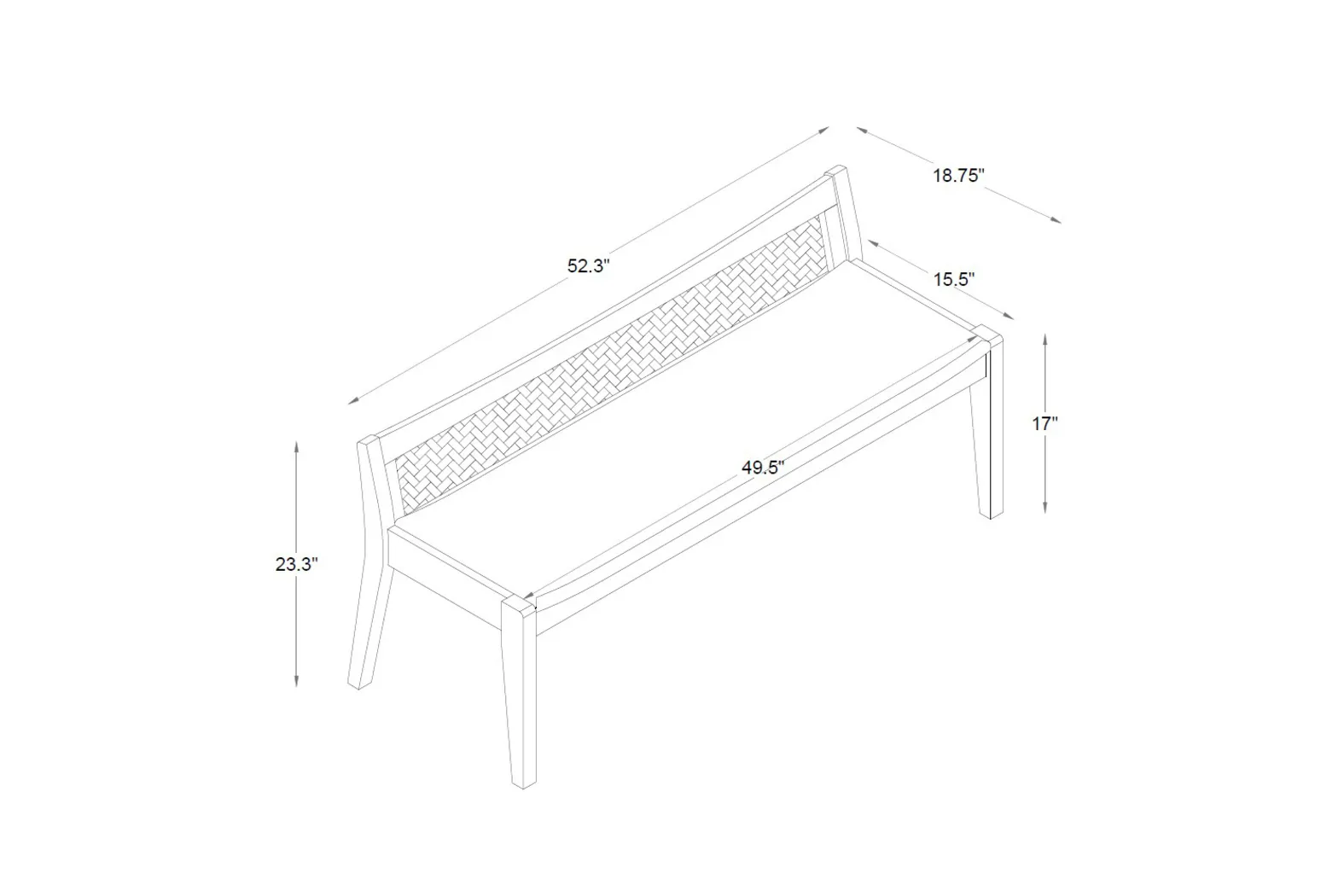 Nantes Natural Bench - Image 15