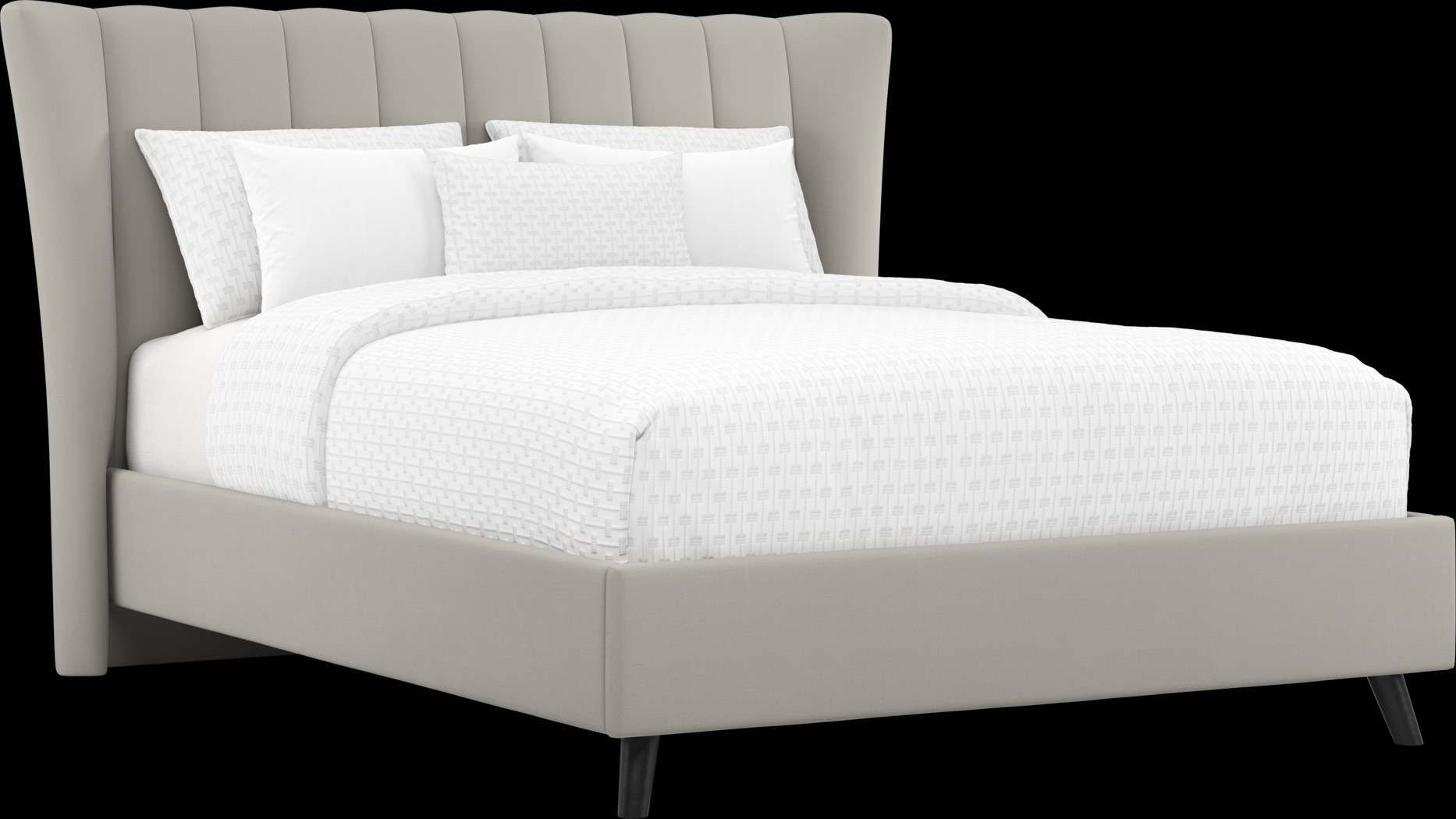 Devon Loft Walnut 5 Pc Bedroom with Nanton Park Gray King Upholstered Bed - Thumbnail - Image 2