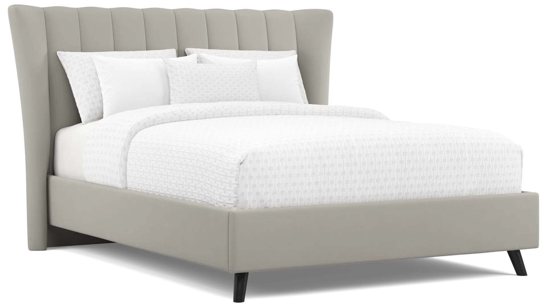 gray 3 pc king upholstered bed