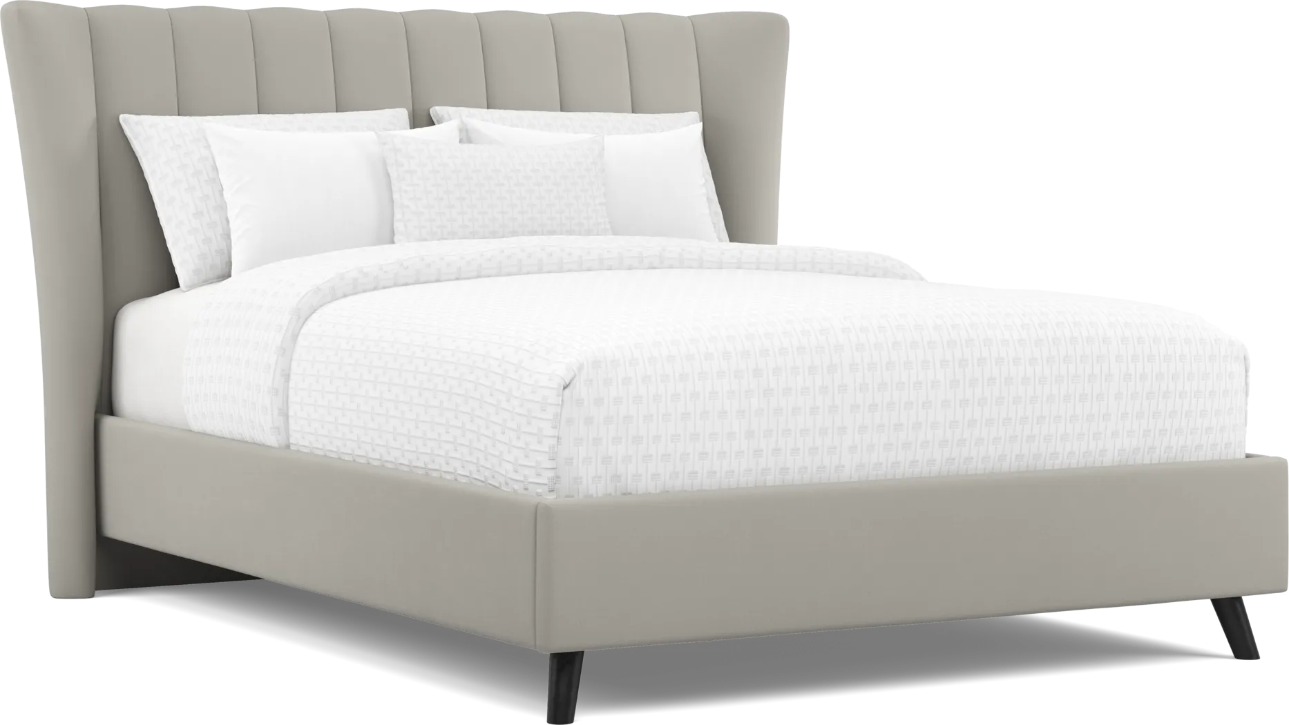 Nanton Park Gray 3 Pc Queen Upholstered Bed - Thumbnail - Image 1