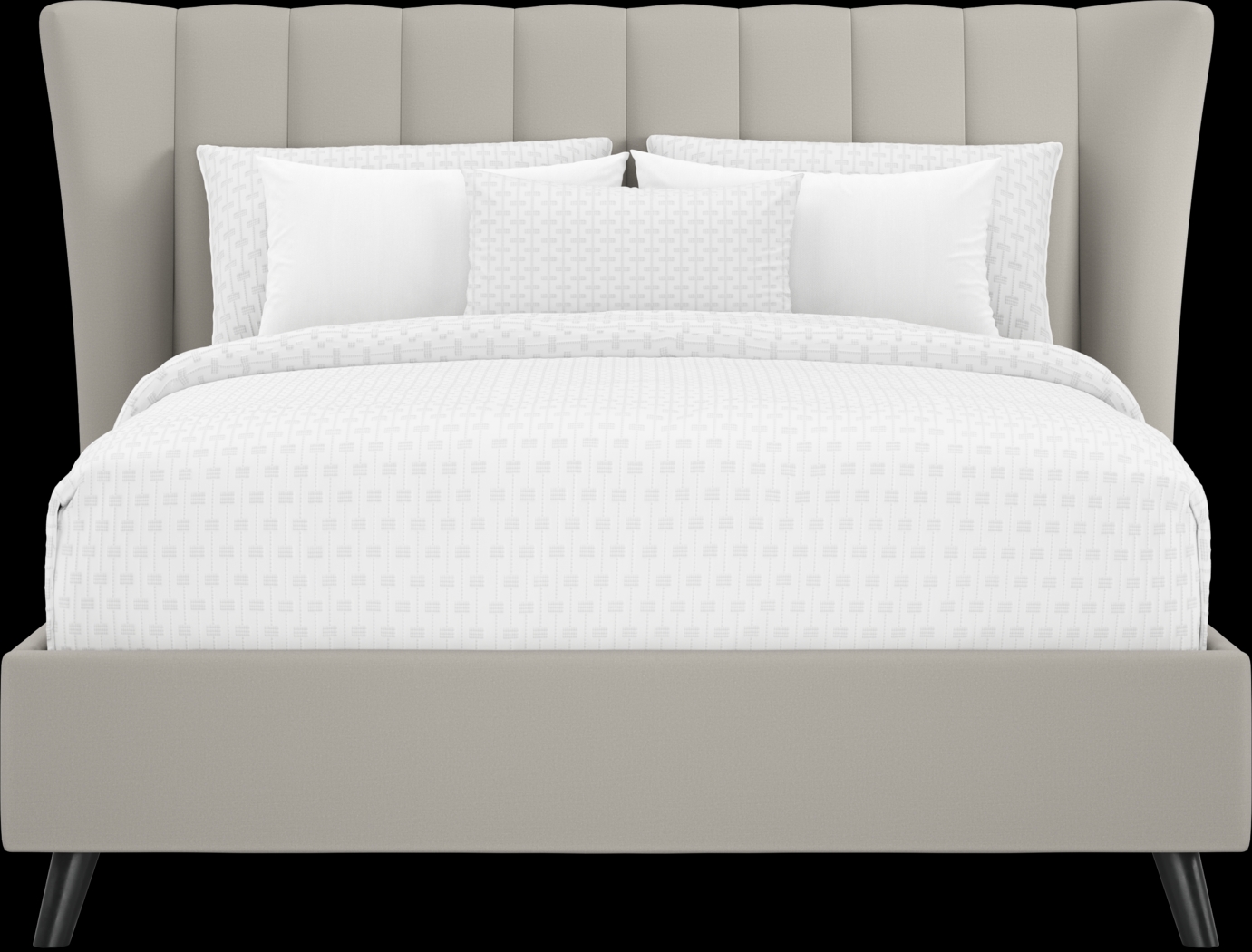 Nanton Park Gray 3 Pc Queen Upholstered Bed - Thumbnail - Image 3