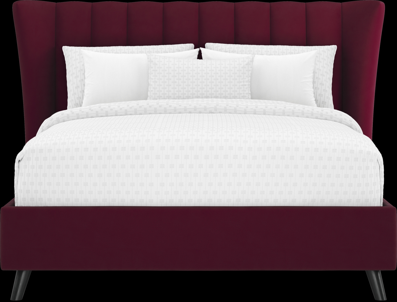 Devon Loft Walnut 7 Pc Bedroom with Nanton Park Red Queen Upholstered Bed - Thumbnail - Image 3