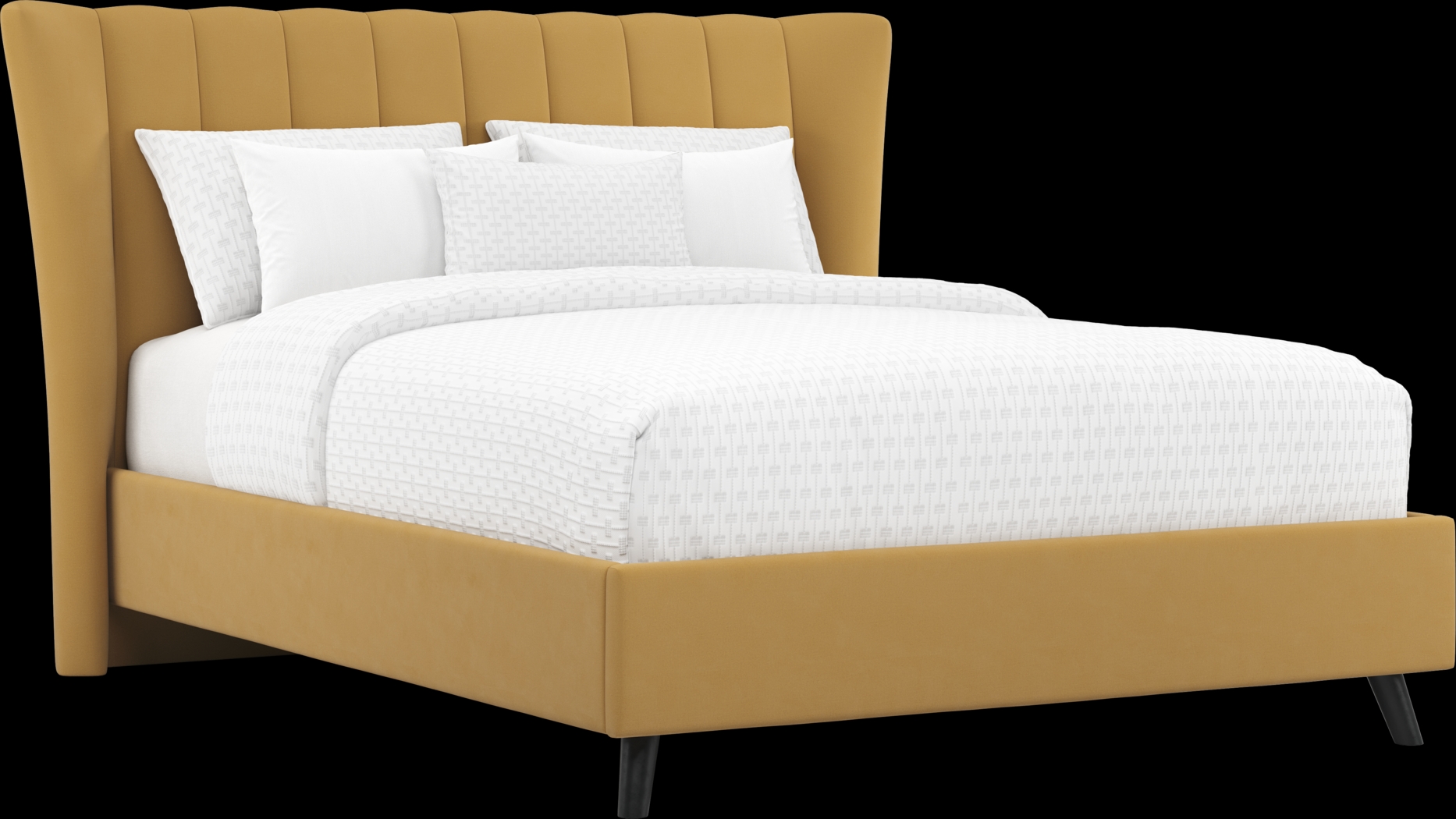 Nanton Park Yellow 3 Pc King Upholstered Bed - Thumbnail - Image 1