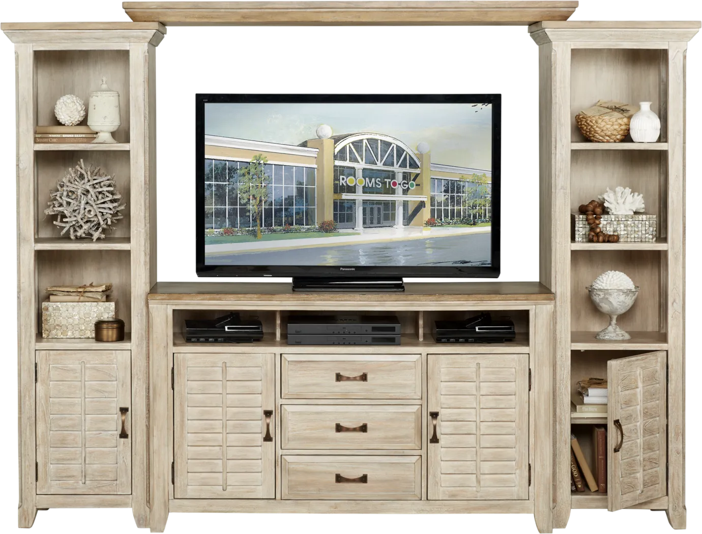 Nantucket Breeze Bisque 4 Pc Wall Unit - Thumbnail - Image 2