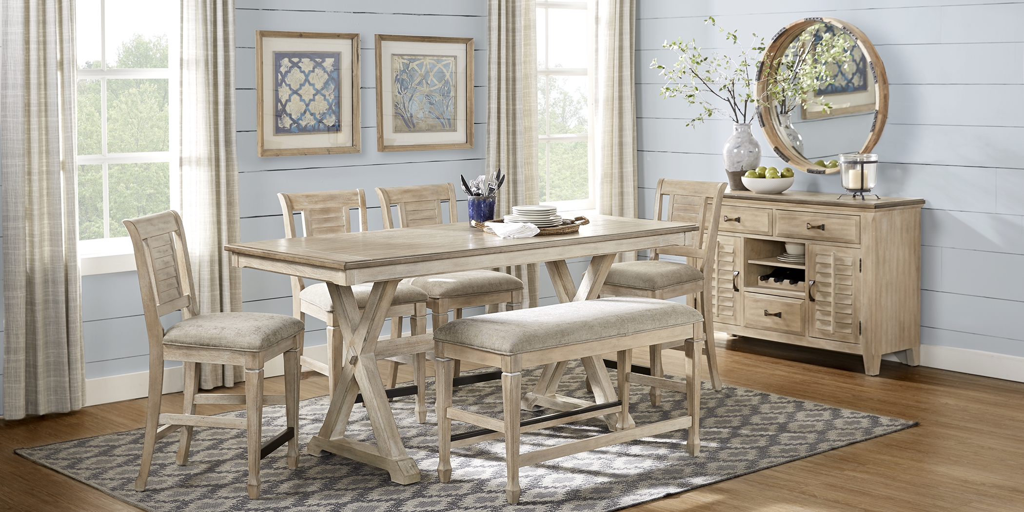 Nantucket Breeze Bisque 3 Pc Counter Height Dining Room - Thumbnail - Image 1