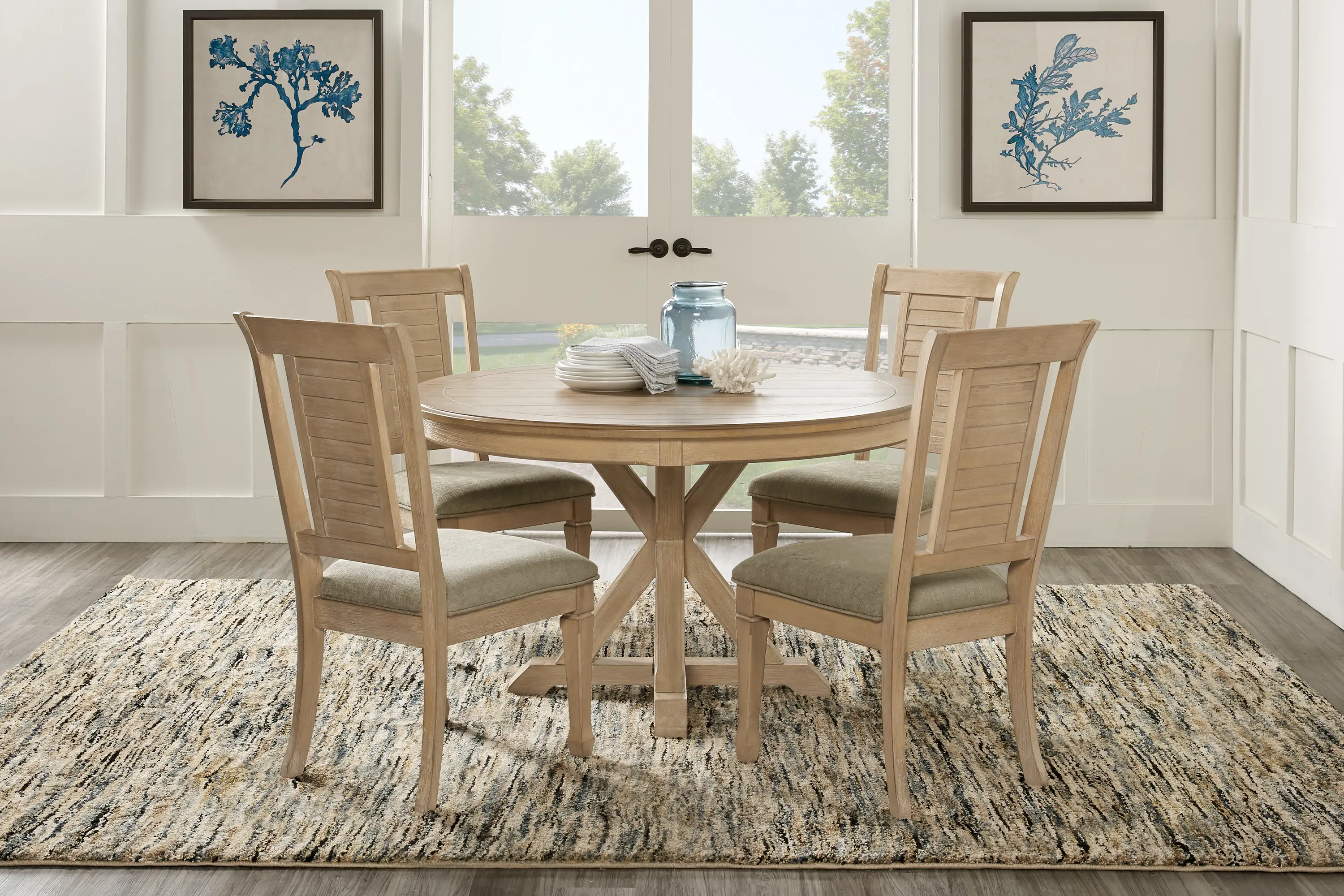 Nantucket Breeze Bisque 5 Pc Pedestal Dining Room - Thumbnail - Image 1