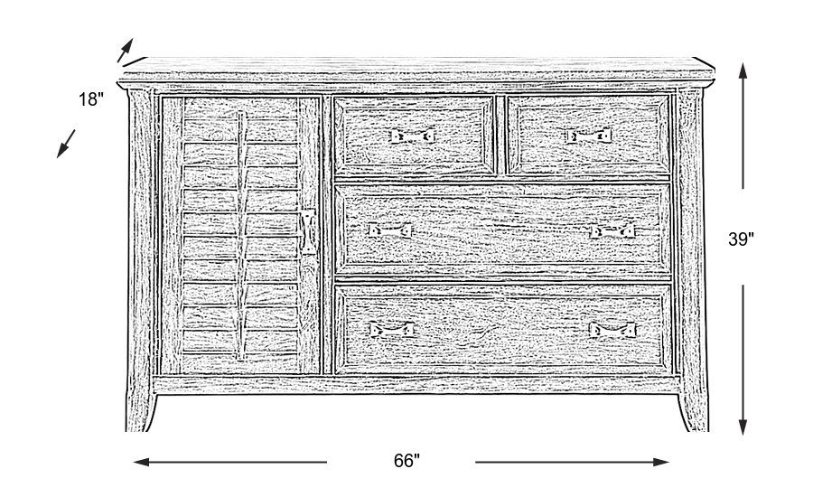 Dimension Image. Please refer to the Dimension Tab on this page for dimension details.