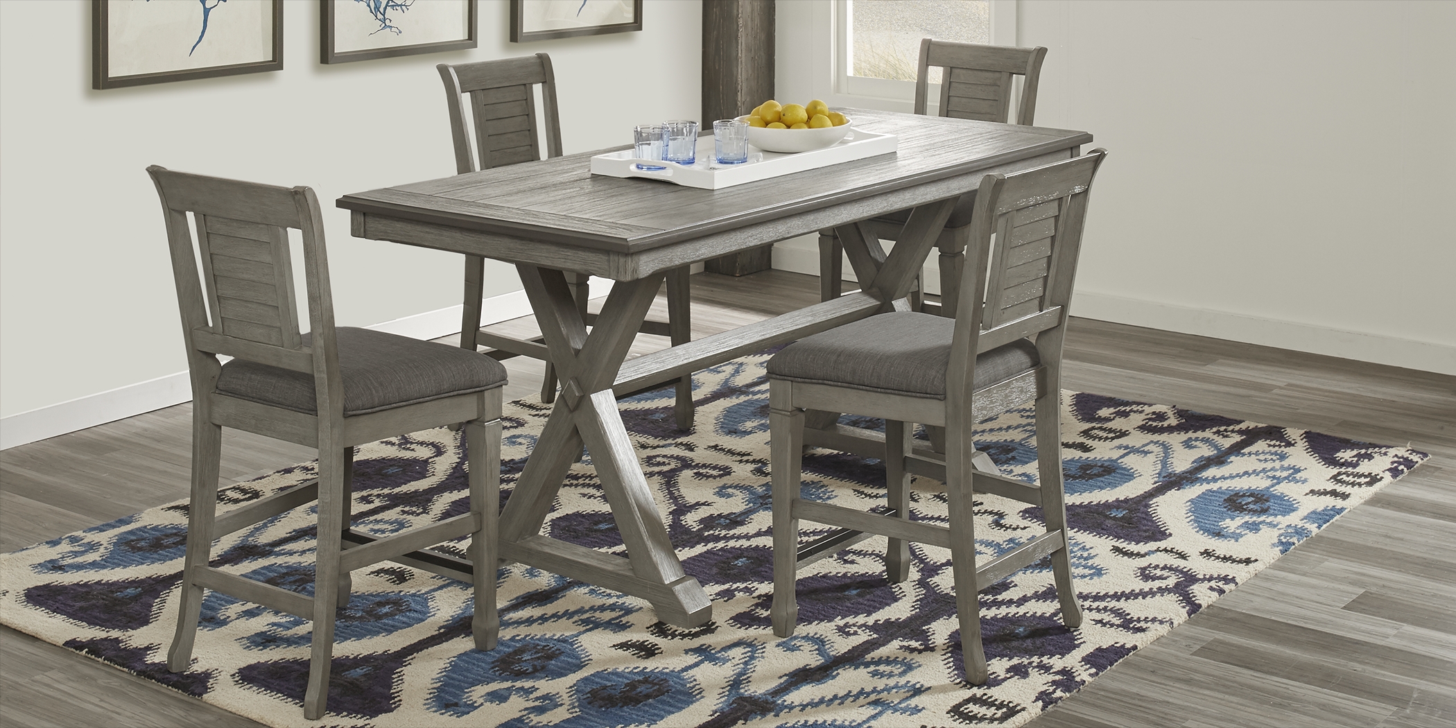 Nantucket Breeze Gray 5 Pc Counter Height Dining Room - Thumbnail - Image 1