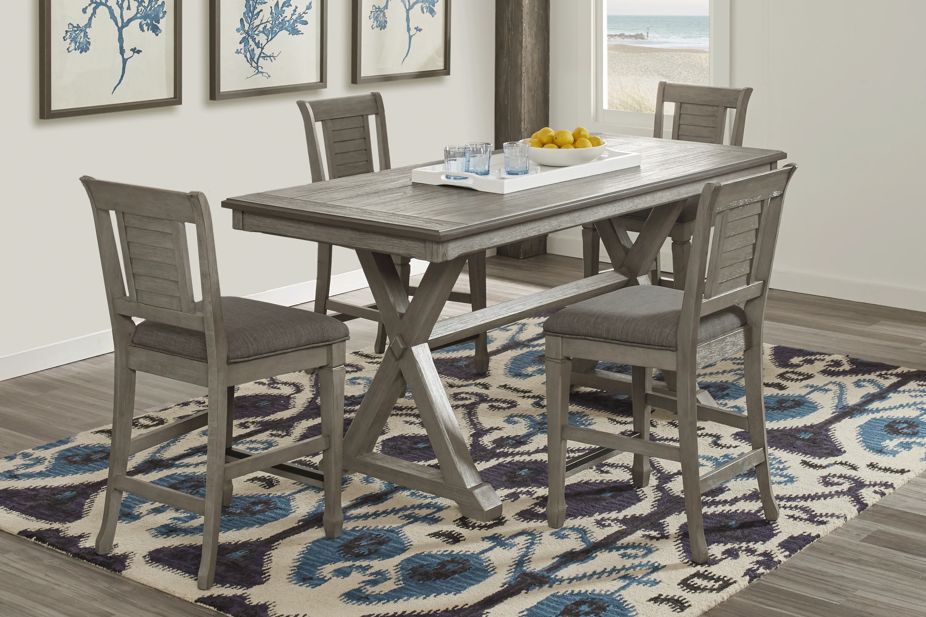 Nantucket Breeze Gray 5 Pc Counter Height Dining Room - Thumbnail - Image 1