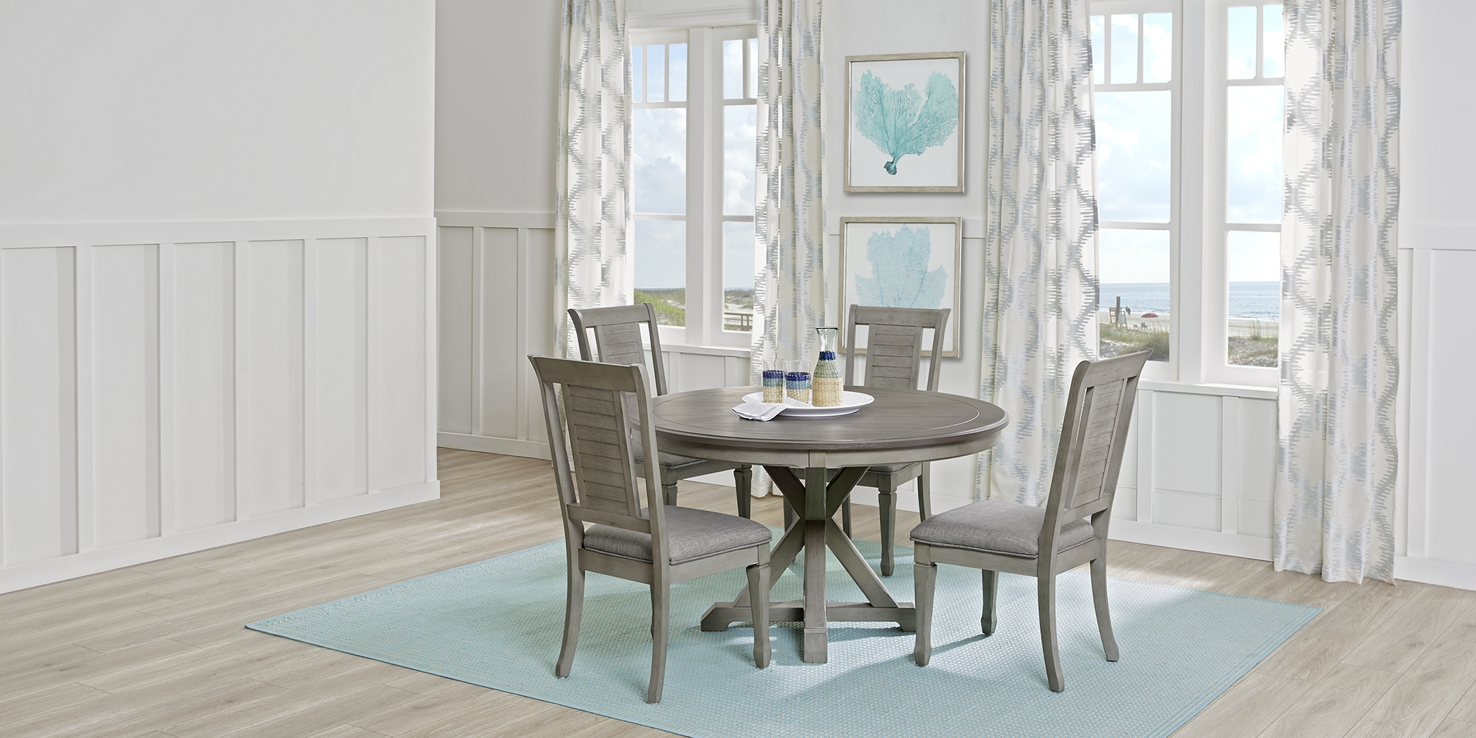 Nantucket Breeze Gray 5 Pc Round Dining Room - Thumbnail - Image 2