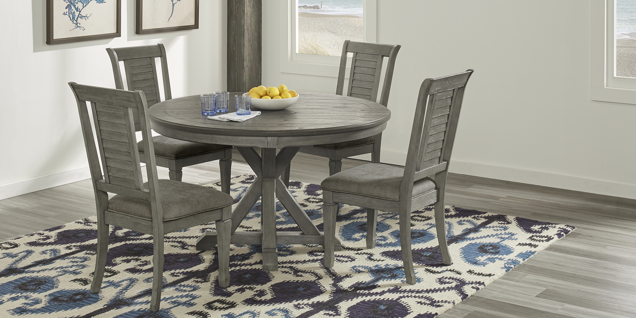 Nantucket Breeze Gray 5 Pc Round Dining Room - Thumbnail - Image 1