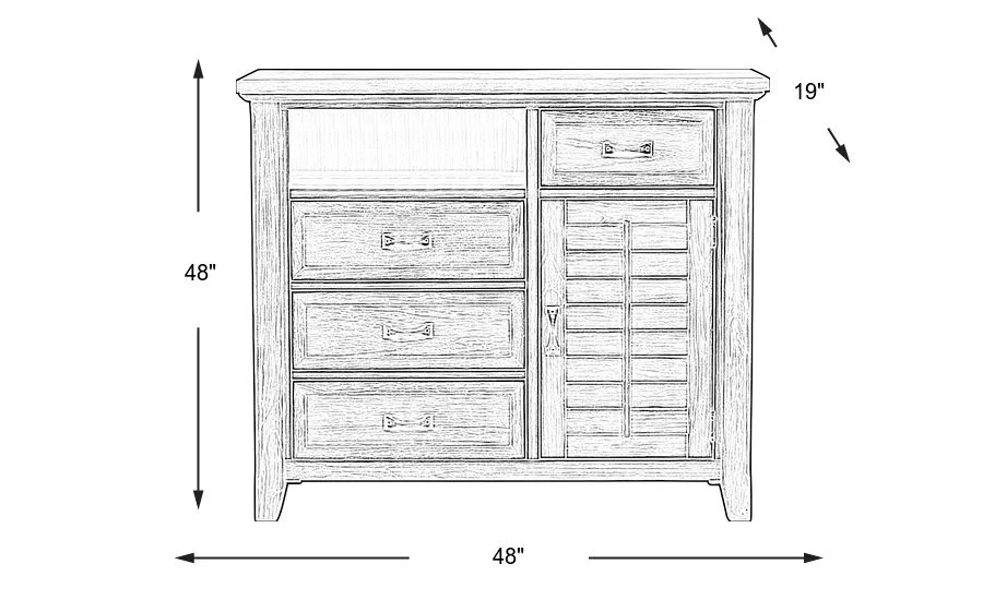 Dimension Image. Please refer to the Dimension Tab on this page for dimension details.