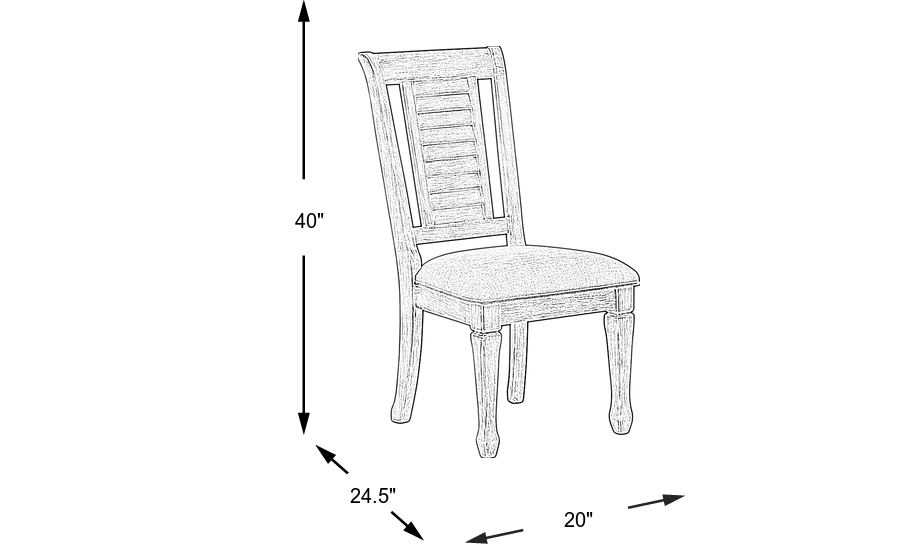 Dimension Image. Please refer to the Dimension Tab on this page for dimension details.