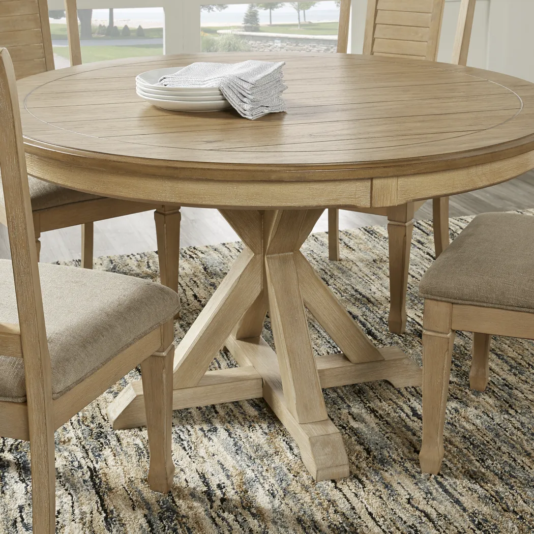 Nantucket Breeze Bisque Pedestal Dining Table - Thumbnail - Image 2