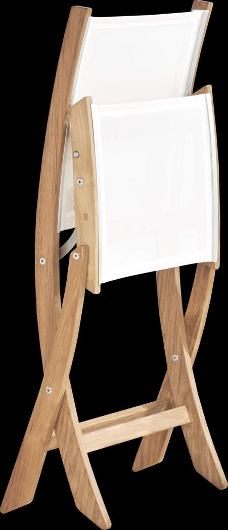 Pleasant Bay Natural 5 Pc Outdoor Folding Dining Set with Sling Chairs - Thumbnail - Image 8