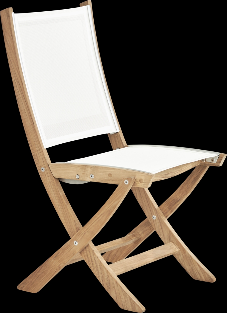 Pleasant Bay Natural 5 Pc Outdoor Folding Dining Set with Sling Chairs - Thumbnail - Image 6