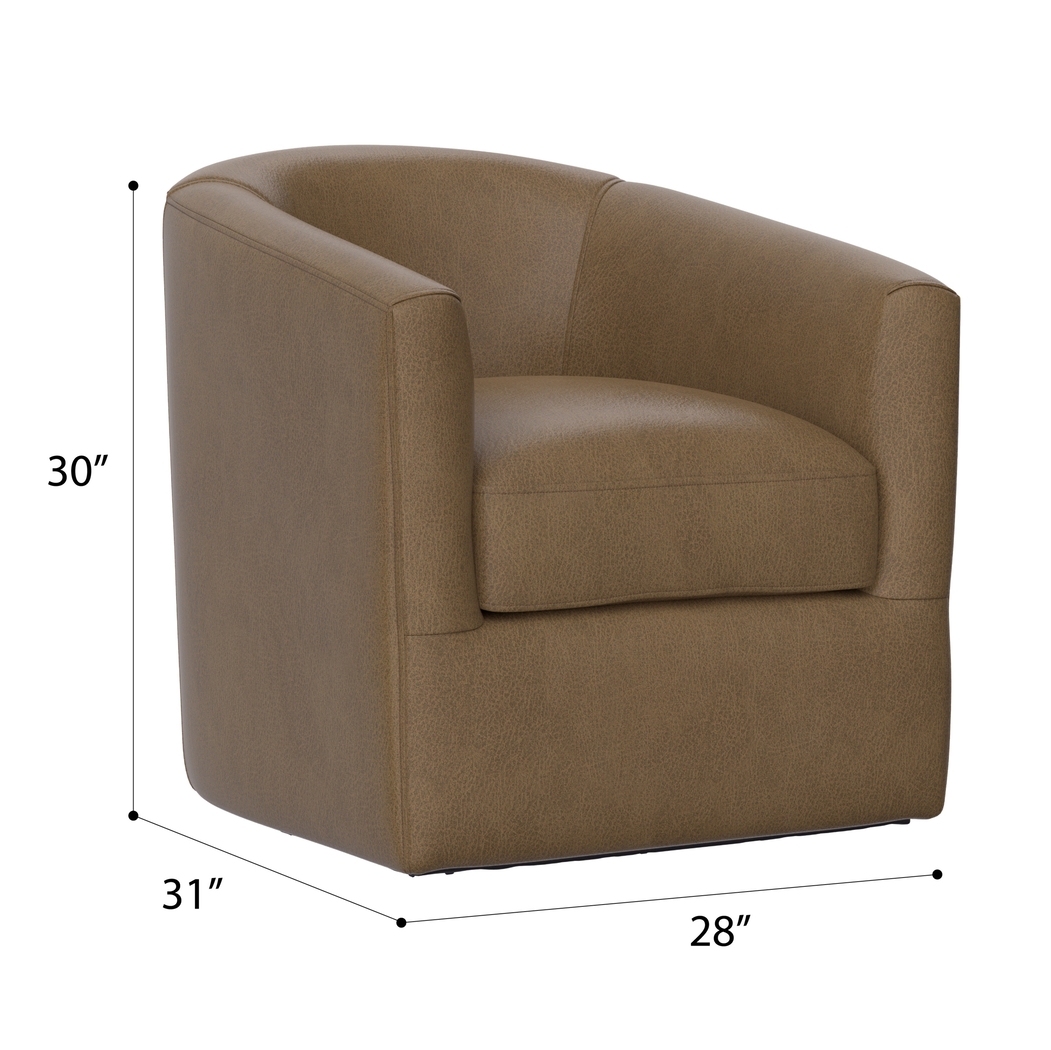 Naoke II Beige Swivel Accent Chair - Thumbnail - Image 6