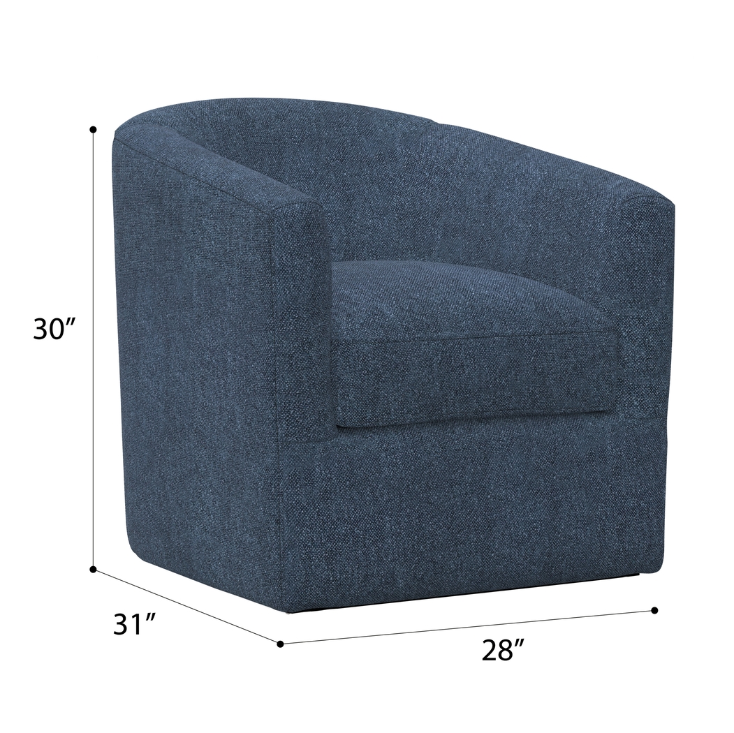 Naoke I Blue Swivel Accent Chair - Thumbnail - Image 6