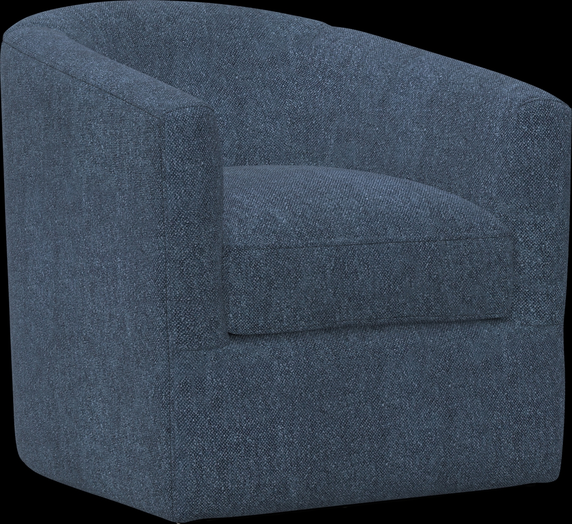 Naoke I Blue Swivel Accent Chair - Thumbnail - Image 1