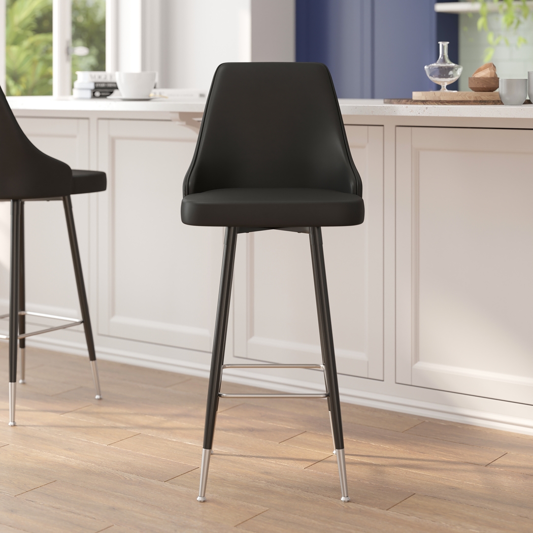 Narain Black Barstool, Set of 2 - Thumbnail - Image 2