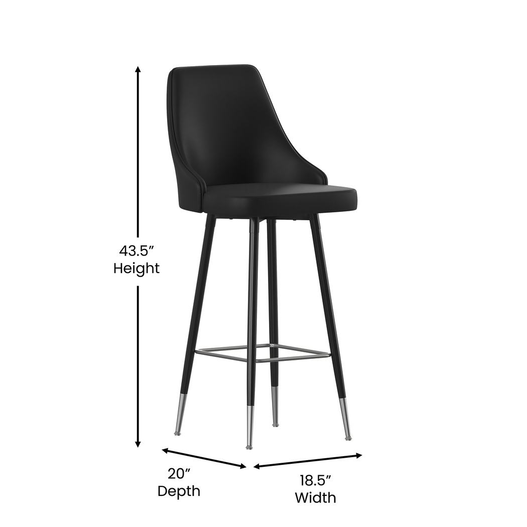 Narain Black Barstool, Set of 2 - Thumbnail - Image 9
