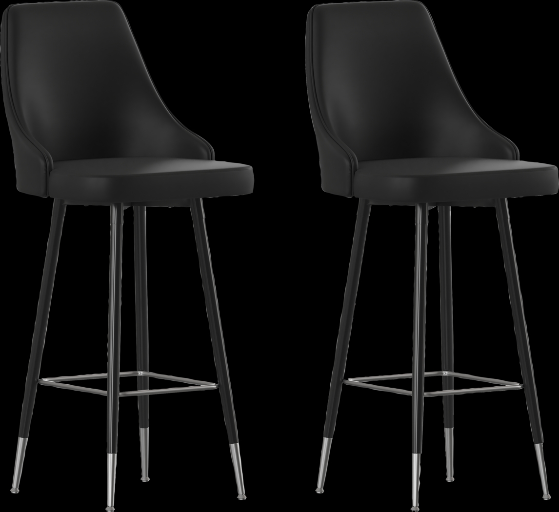 Narain Black Barstool, Set of 2 - Thumbnail - Image 1