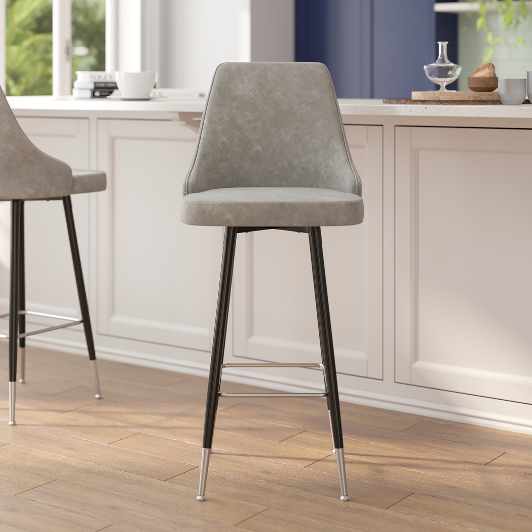 Narain Gray Bar Stool, Set of 2 - Thumbnail - Image 2