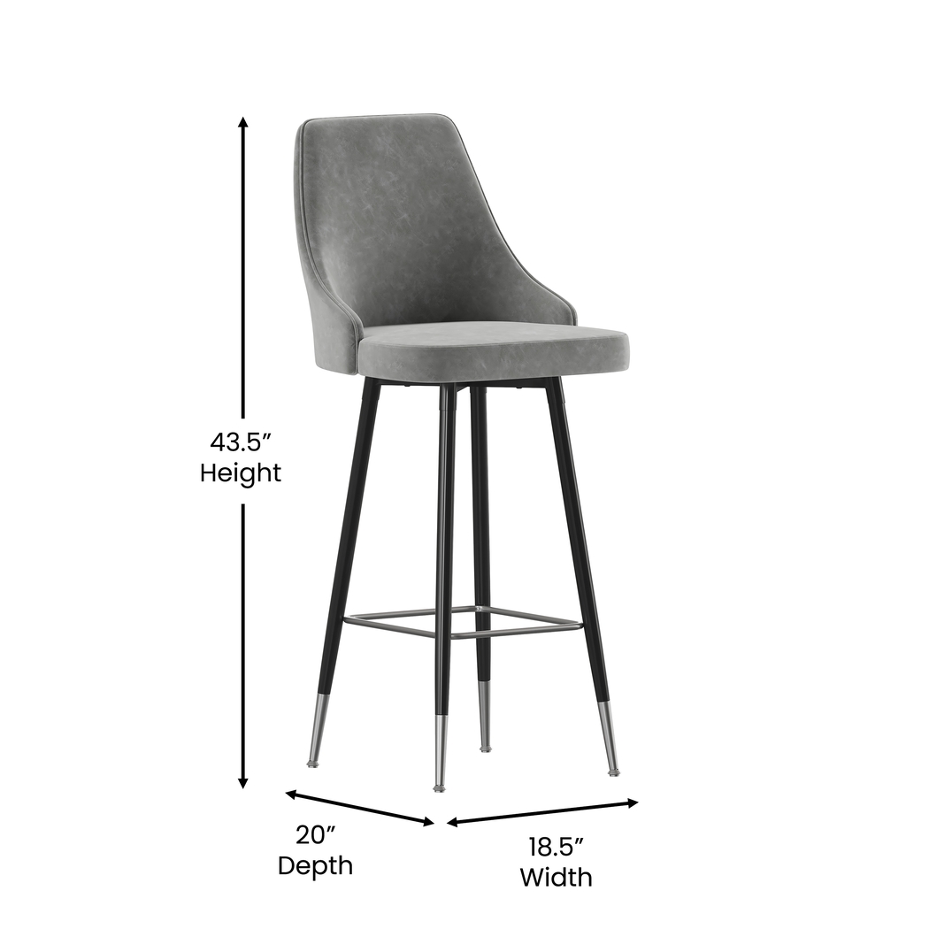 Narain Gray Bar Stool, Set of 2 - Thumbnail - Image 9