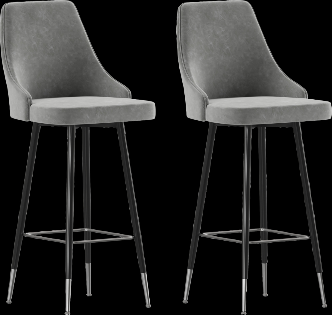 Narain Gray Bar Stool, Set of 2 - Thumbnail - Image 1
