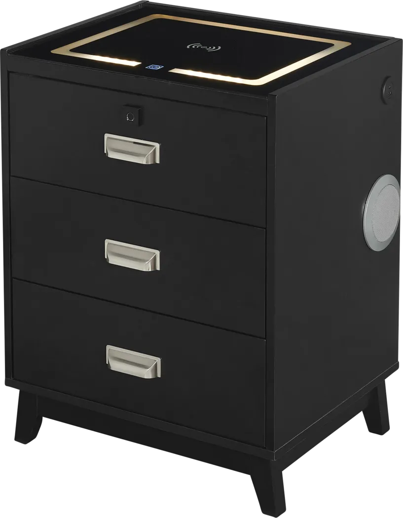 Narcis Black Nightstand - Thumbnail - Image 1