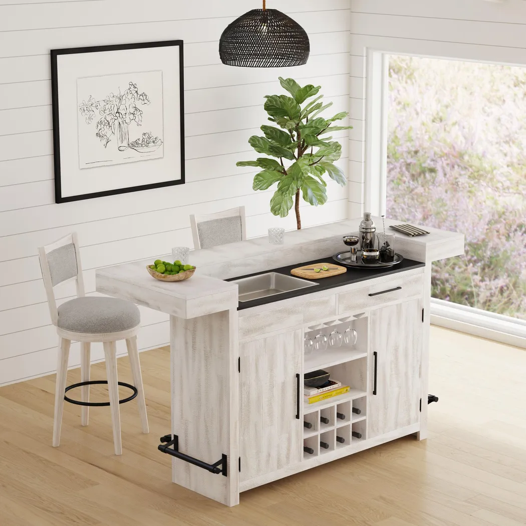 Nare Gray Bar Stool Set of 2 - Thumbnail - Image 3