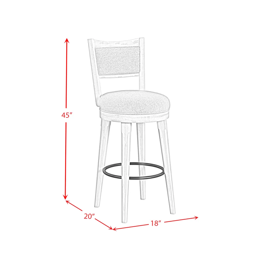 Nare Gray Bar Stool Set of 2 - Thumbnail - Image 4