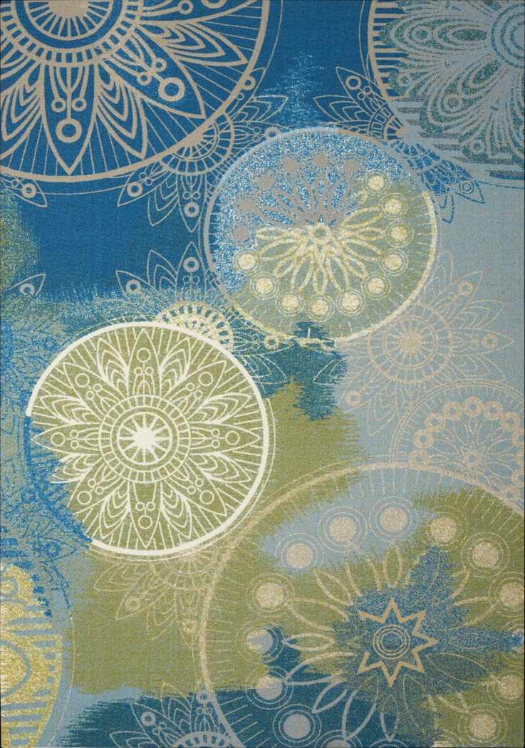 Narely Blue 8' x 11' Indoor/Outdoor Rug - Thumbnail - Image 1