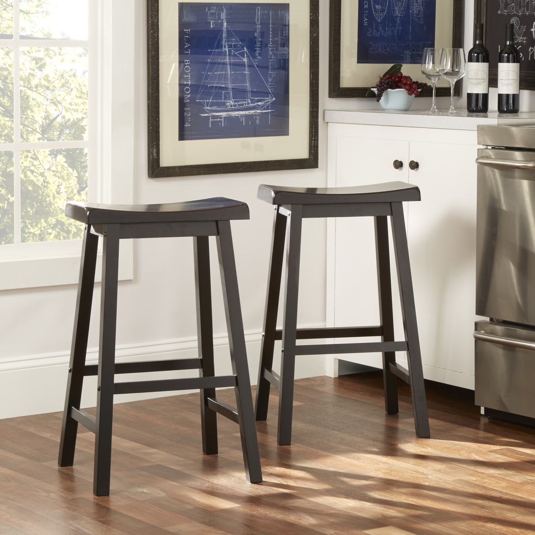 Nario Black Barstools (Set of 2) - Thumbnail - Image 2