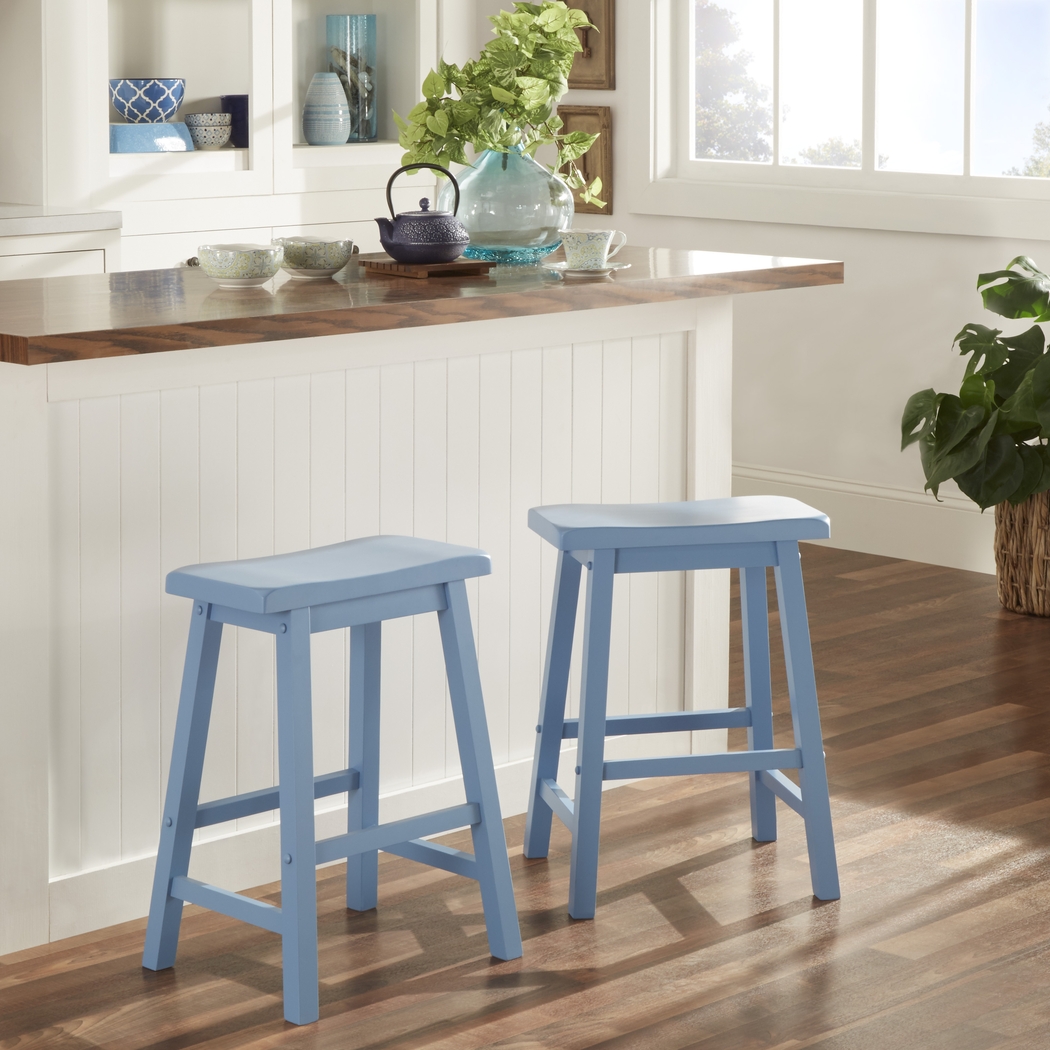 Nario Blue Counter Height Stools (Set of 2) - Thumbnail - Image 2