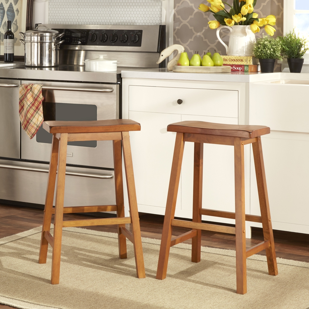 Nario Brown Barstools (Set of 2) - Thumbnail - Image 2