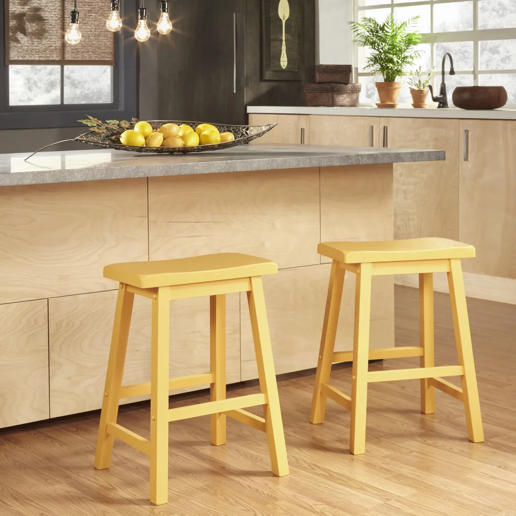 Nario Yellow Counter Height Stools (Set of 2) - Thumbnail - Image 2