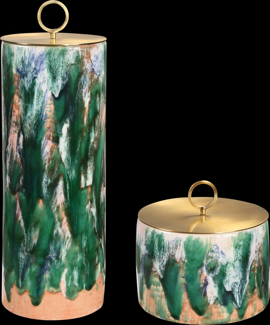 Narro Green Cannister, Set of 2 - Thumbnail - Image 1