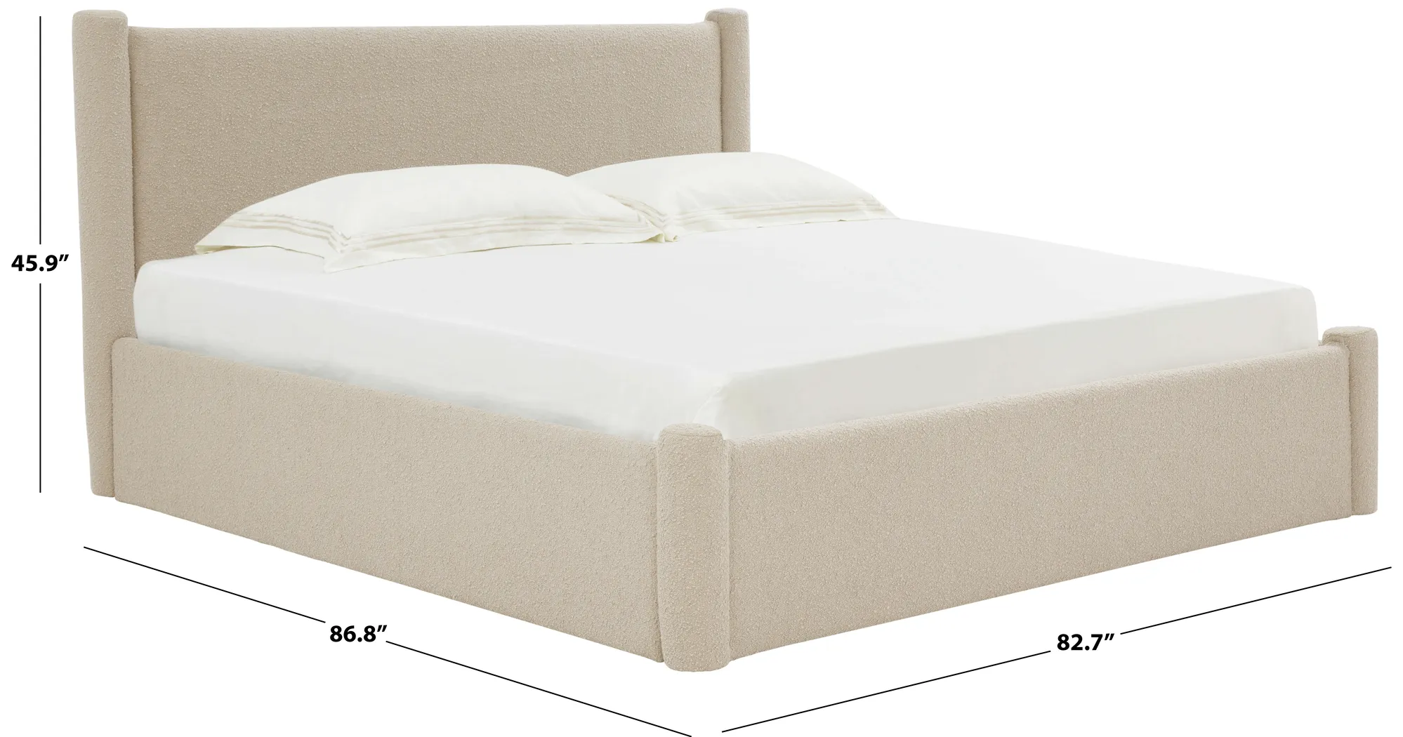 Narset Oatmeal King Bed - Thumbnail - Image 6