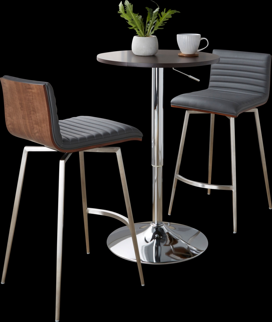 Narsi Gray Adjustable Swivel 3 Pc Counter Height Dining Set - Thumbnail - Image 1