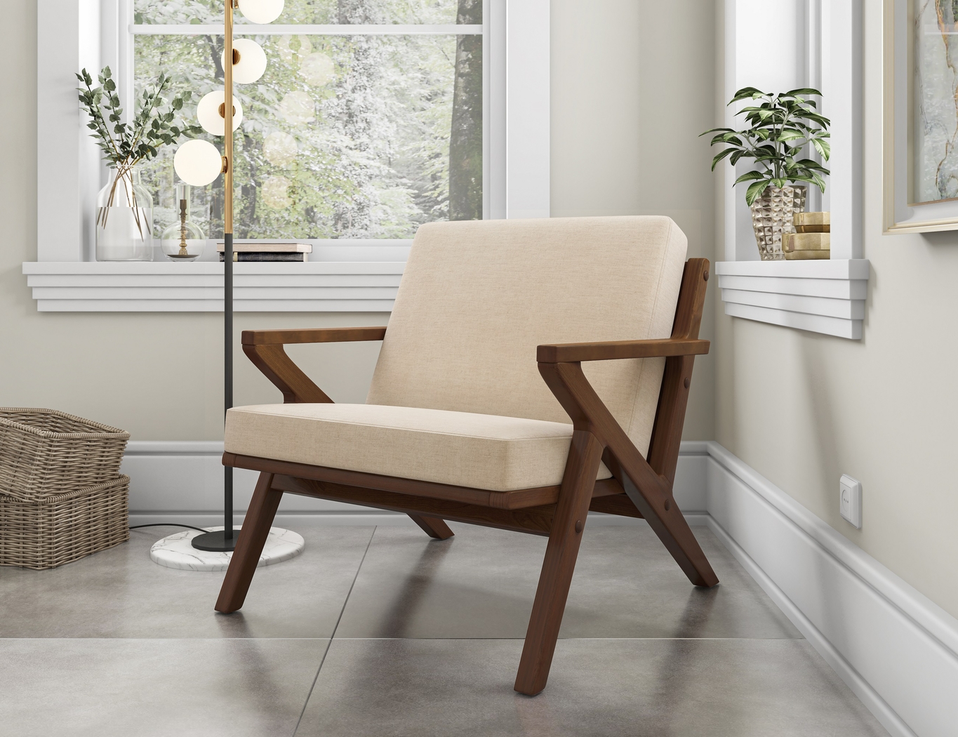 Nashotah Beige Accent Chair - Thumbnail - Image 4
