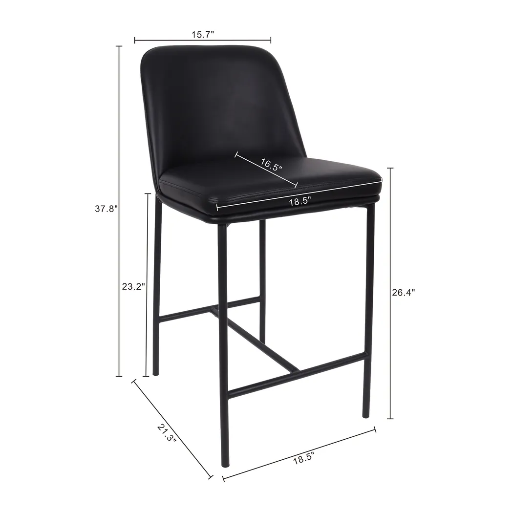 Nasli Black Counter Stool, Set of 2 - Thumbnail - Image 6