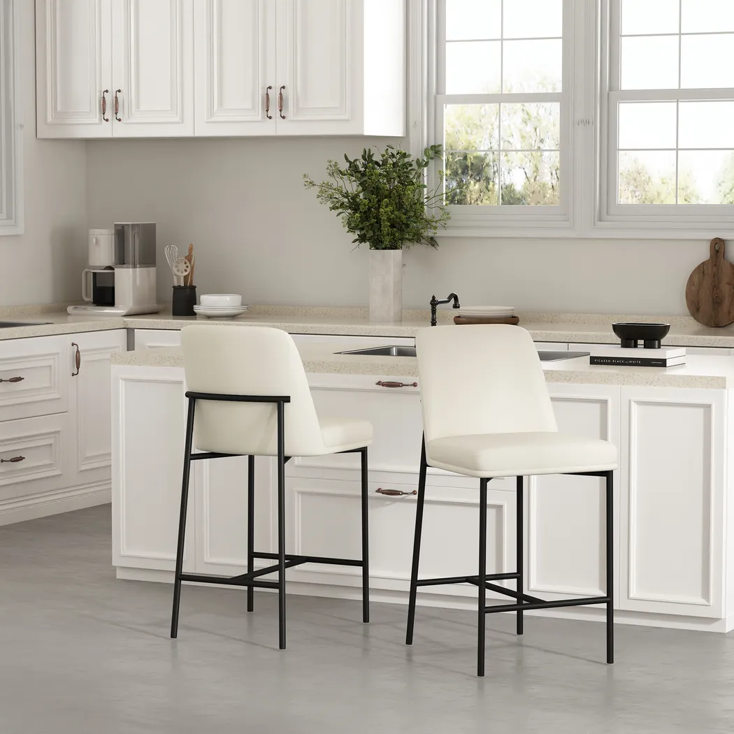 Nasli White Counter Stool, Set of 2 - Thumbnail - Image 2