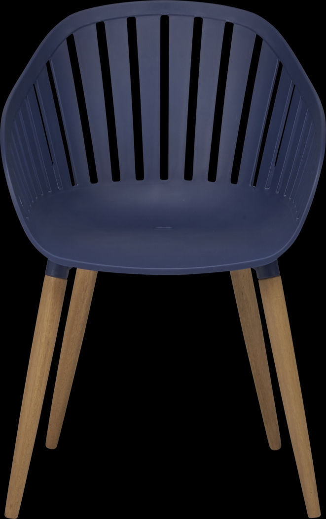 Nassau 5 Pc Square Outdoor Dining Set with Blue Chairs - Thumbnail - Image 5