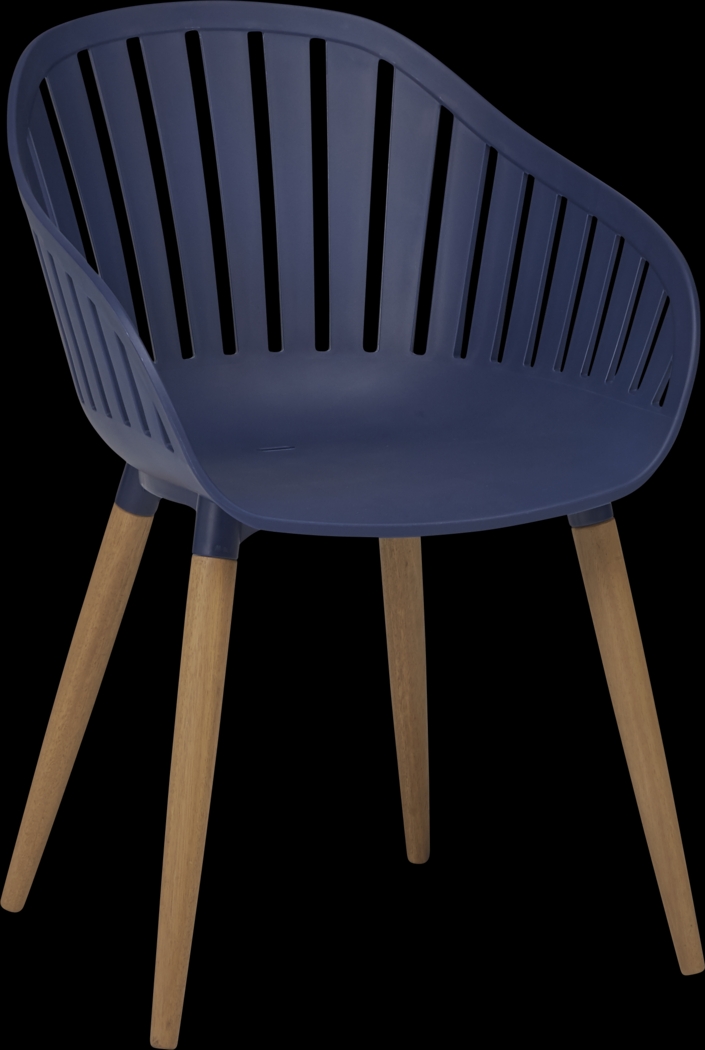 Nassau 5 Pc Square Outdoor Dining Set with Blue Chairs - Thumbnail - Image 4