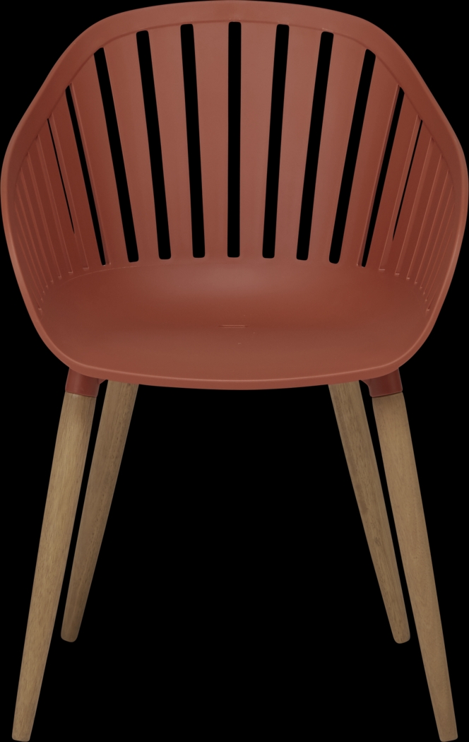 Nassau 5 Pc Rectangle Outdoor Dining Set with Orange Chairs - Thumbnail - Image 5