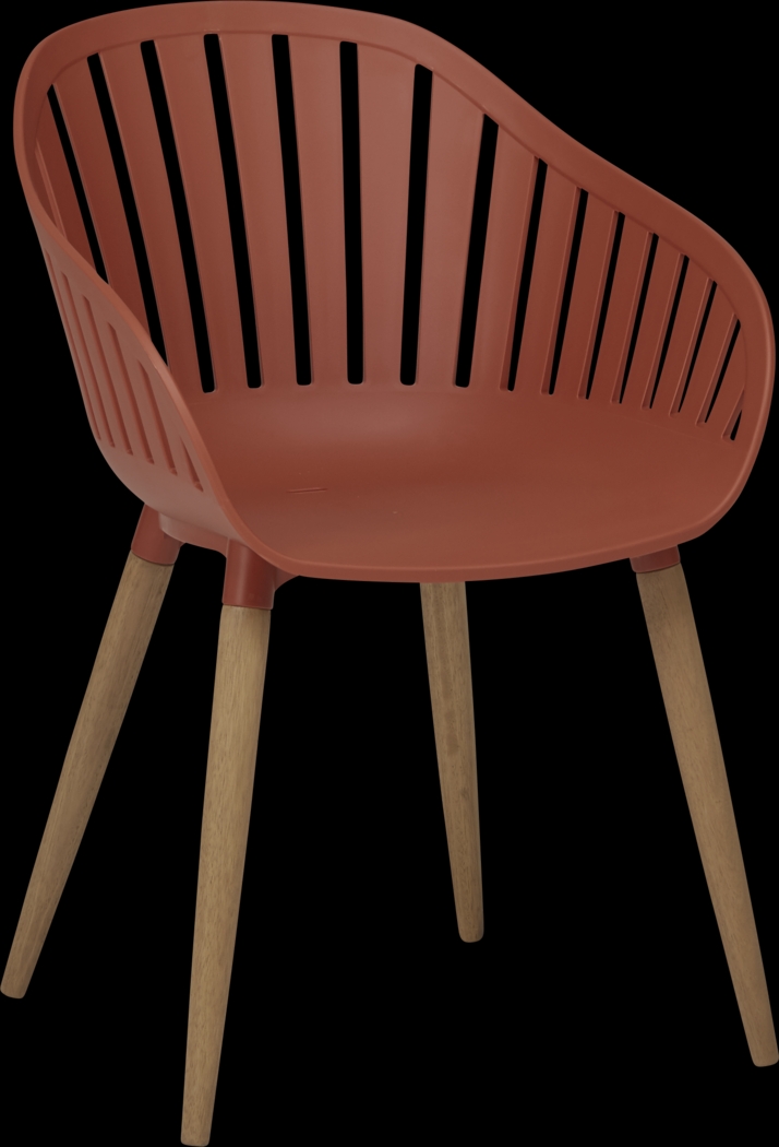 Nassau 5 Pc Rectangle Outdoor Dining Set with Orange Chairs - Thumbnail - Image 4