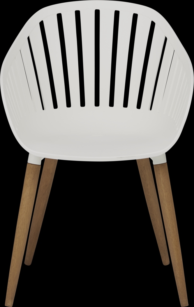 Nassau 5 Pc Square Outdoor Dining Set with White Chairs - Thumbnail - Image 5