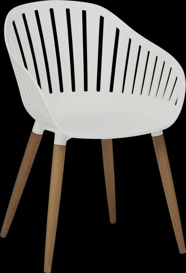 Nassau 5 Pc Square Outdoor Dining Set with White Chairs - Thumbnail - Image 4